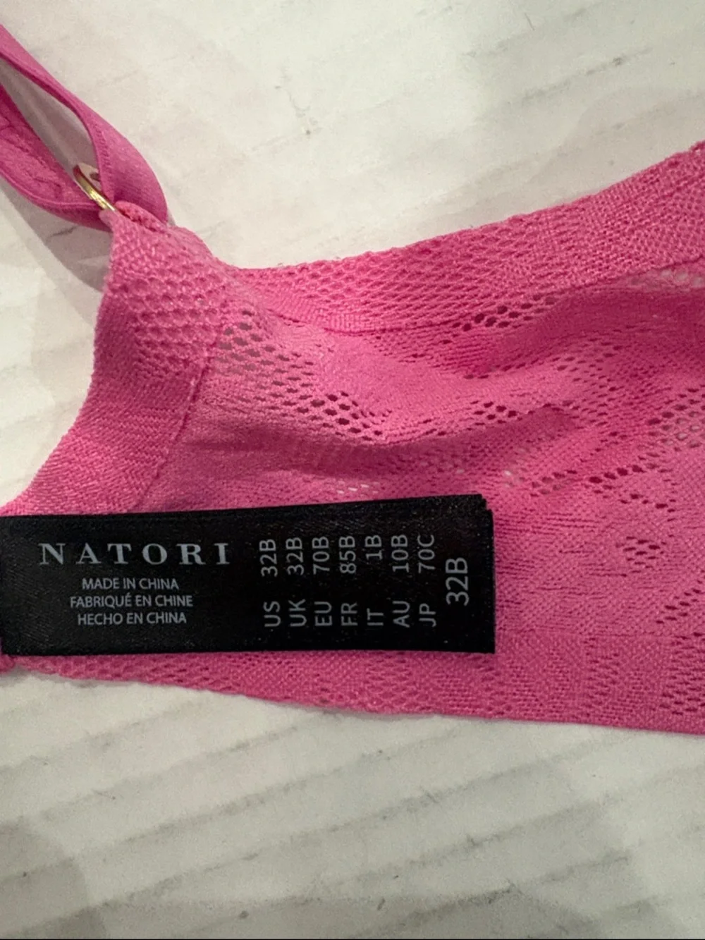 NWOT Natori Pink Sheer Lace Levitate Unlined Underwire Bra Size 32B - Picture 12 of 17